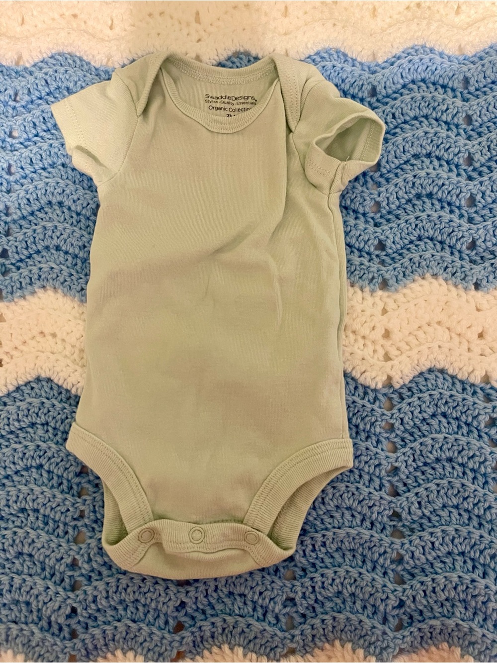 Swaddle Designs Organic Mint Green Baby One-Piece Bodysuit